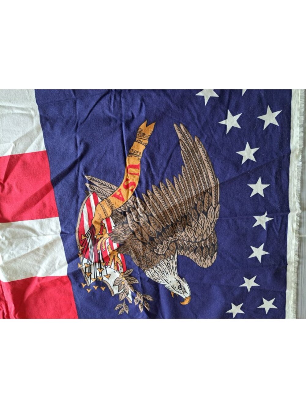 Vtg 1991 Fabric Traditions Bald Eagle USA Flag Panel 34"x44" Banner Patriotic - Picture 3 of 7